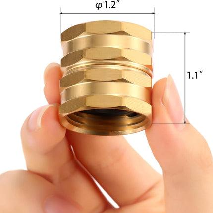 2 Pack Garden Hose Adapter,Brass Hose to Hose Swivel, 3/4-Inch Hose Connector with 4 Extra Washers(Female to Female), Double Female.