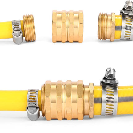 2 Pack Garden Hose Adapter,Brass Hose to Hose Swivel, 3/4-Inch Hose Connector with 4 Extra Washers(Female to Female), Double Female.