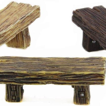 3Pcs Mini Resin Bench Miniature Fairy Garden Bench Dollhouse Accessories Statue DIY Decor Gift.