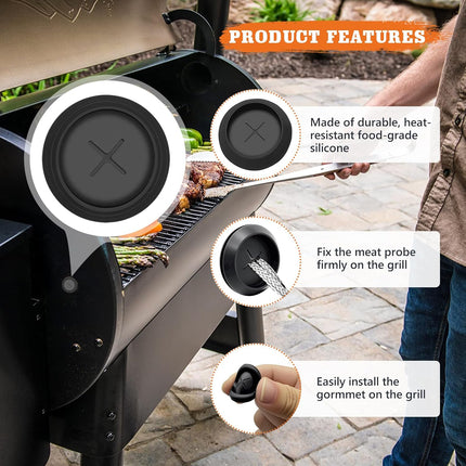 2 Pack Replacment Rubber Meat Probe Grommet Fit for Traeger Wood Pellet Grills, Probe Gaskets Compatible with 20, 22, 34, Ironwood, PRO, Timberline Series, Smoker Accessories.