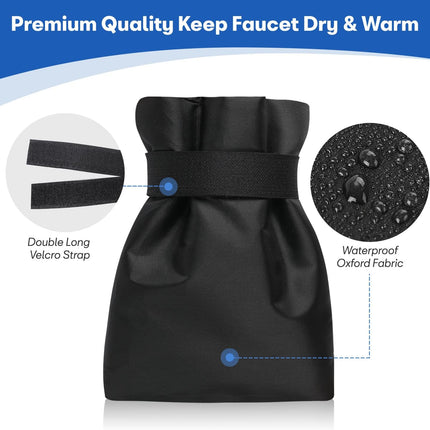 Outdoor Faucet Cover,Garden Faucet Socks for Winter Freeze Protection,7.09" W x 9.06" L, Waterproof Insulated Tap Cover, Water Sprinkler Valve Insulation Wrap and Hose Spigot Cover 2Pcs.