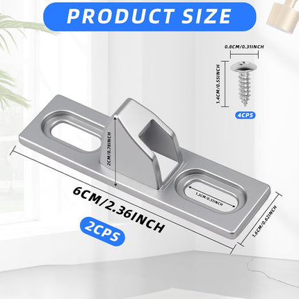 2-Pack Sliding Door Keeper - Chrome Plated Sliding Glass Lock with mounting Screws Slide Sliding Door Lock Latch Hardware Replacement for Various Sliding Patio Door.