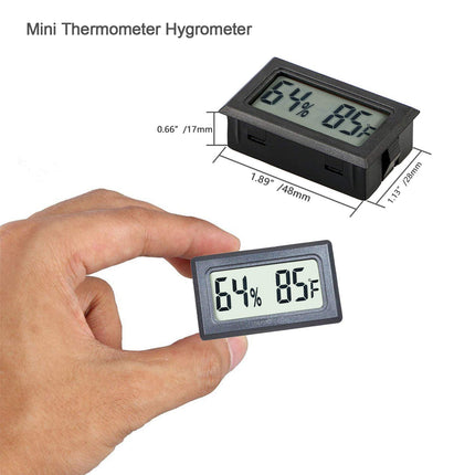 Reptile Thermometer Hygrometer Meter Indoor Temperature Gauge Fahrenheit ℉ Mini Digital Humidity for Outdoor Office Humidors Jars Incubators Guitar Case (1).