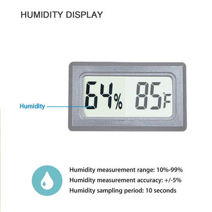 Reptile Thermometer Hygrometer Meter Indoor Temperature Gauge Fahrenheit ℉ Mini Digital Humidity for Outdoor Office Humidors Jars Incubators Guitar Case (1).