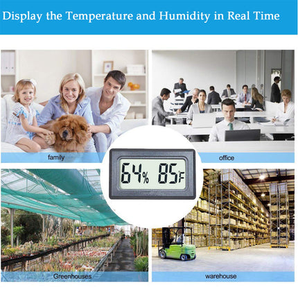Reptile Thermometer Hygrometer Meter Indoor Temperature Gauge Fahrenheit ℉ Mini Digital Humidity for Outdoor Office Humidors Jars Incubators Guitar Case (1).