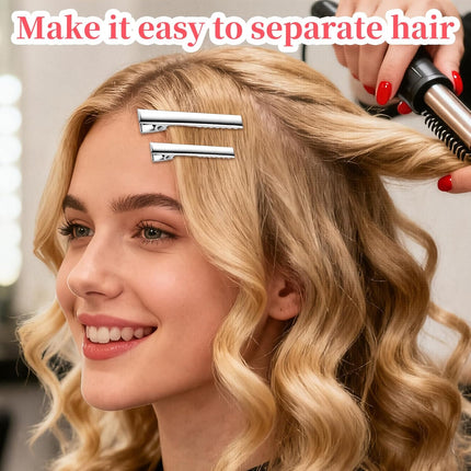 30-Pack Alligator Hair Clips - 3 Sizes (3" 2.2" 1.8") Large Metal Silver Hair Clips for Bow Making, Crafts, Salon Styling - Strong Hold Single Prong Hair Grip for Women & Girls Hairdresser.