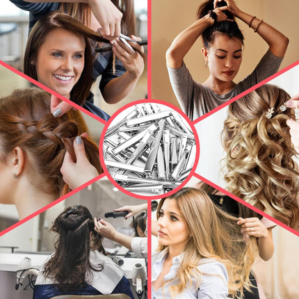 30-Pack Alligator Hair Clips - 3 Sizes (3" 2.2" 1.8") Large Metal Silver Hair Clips for Bow Making, Crafts, Salon Styling - Strong Hold Single Prong Hair Grip for Women & Girls Hairdresser.