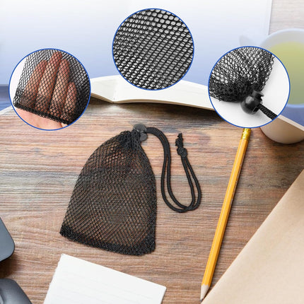 6Pcs Small Mesh Drawstring Bags - 6'' x 4'' Breathable Nylon Storage Bags for Travel, Underwear, Toys - Portable Organizer Pouches W/Toggle Closure for Gym, Camping, Laundry - Multi-Use.