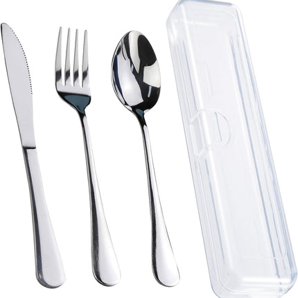 Travel Utensils With Case, Stainless Steel Reusable Portable Utensils Set With Case,  Travel Silverware Set.