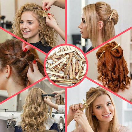 30-Pack Alligator Hair Clips - 3 Sizes (3" 2.2" 1.8") Large Metal Golden Hair Clips for Bow Making, Crafts, Salon Styling - Strong Hold Single Prong Hair Grip for Women & Girls Hairdresser.