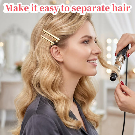 30-Pack Alligator Hair Clips - 3 Sizes (3" 2.2" 1.8") Large Metal Golden Hair Clips for Bow Making, Crafts, Salon Styling - Strong Hold Single Prong Hair Grip for Women & Girls Hairdresser.