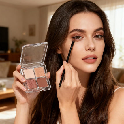 4-Pack Empty Lipstick Palette - 4 Grid Clear Empty Makeup Palette Cases - Highlighters Sample DIY Eyeshadow Powder Blush Lipstick Boxes - Travel Eye Shadow Dispensing Storage Container.