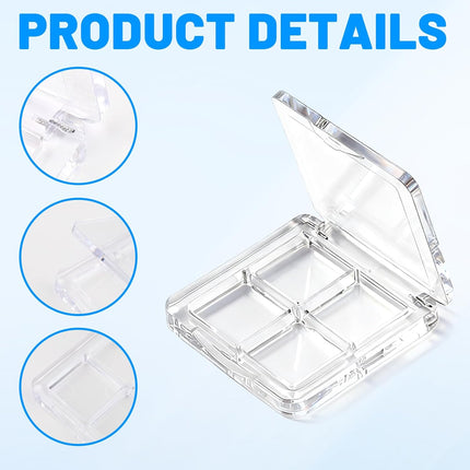 4-Pack Empty Lipstick Palette - 4 Grid Clear Empty Makeup Palette Cases - Highlighters Sample DIY Eyeshadow Powder Blush Lipstick Boxes - Travel Eye Shadow Dispensing Storage Container.