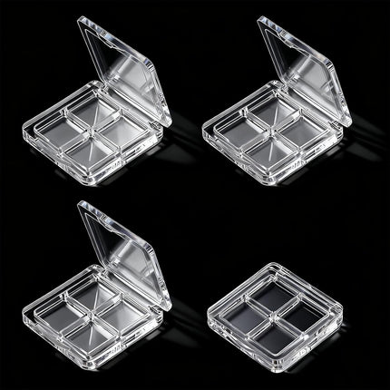 4-Pack Empty Lipstick Palette - 4 Grid Clear Empty Makeup Palette Cases - Highlighters Sample DIY Eyeshadow Powder Blush Lipstick Boxes - Travel Eye Shadow Dispensing Storage Container.