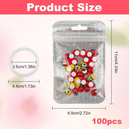 100PCS Diamond Painting Beads Storage Bags – 4.3'' x 2.7'' Small Reusable Ziplock Jewerly Bags Pouches for DIY Diamond Art, Gem & Bead,Samples,Small Items,Craft Supplies Storage Accessories.