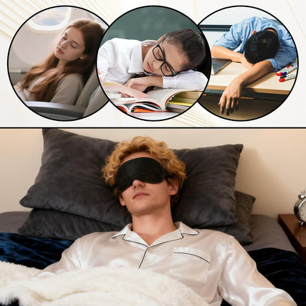 8-Pack Blindfold Sleep Mask for Party Games Travel Sleep Team Build Party Supply - Eye Covers for Sleeping with Adjustable Strap - Sleeping Masks for Women Men, Black.