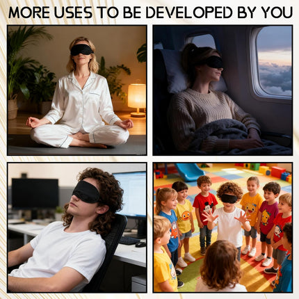 8-Pack Blindfold Sleep Mask for Party Games Travel Sleep Team Build Party Supply - Eye Covers for Sleeping with Adjustable Strap - Sleeping Masks for Women Men, Black.