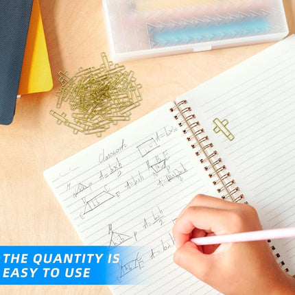 Cross Paper Clips Gold - 50 Pack Versatile Bible Study Supplies - Christian Bible Paper Clips Clamps, Also Great as Journaling Paper Clips and Bookmarks Paperclips for Office School Home Use.