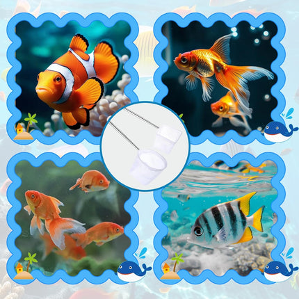 2-Pack Aquarium Fish Net - 3.3In & 2.6in Fishes Tank Shrimp Net Debris Cleaning Tools - Fast-Dry Mesh Scoop with Extendable Handle - Small Fish Net for Fish Tank for Shrimp & Bettas.