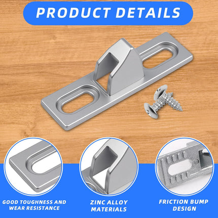 Sliding Door Keeper 1Set Chrome Plated Sliding Glass Lock with mounting Screws Slide Sliding Door Lock Latch Hardware Replacement for Various Sliding Patio Door.