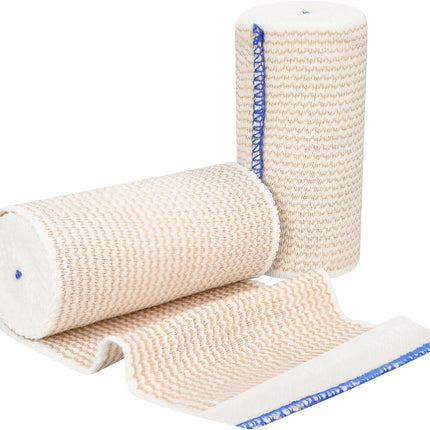 2 Pack 4" Premium Elastic Bandage Wrap, Reusable Hook and Loop Compression Wrap Bandage for Knees, Ankles, Wrists, Legs, Body.