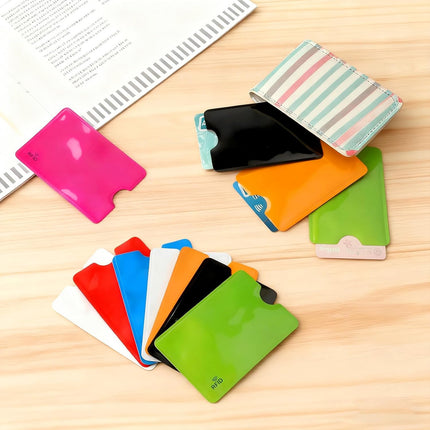 24-Pack Travel RFID Blocking Sleeves - 2.48'' x 3.58'' Multicolor Identity Theft Protection Secure Cred Card Protecor Holders - Waterproof aluminum Foil Slim Design easily into your Wallet.