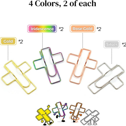 Paperclip Pen Holder, Metal Pen Holder for Notebook - 8 Pcs Cross Shaped Pen Clips Planner Accessories Office Supplies (Only for Pens with a Thickness of Less Than 0.5 Inches).