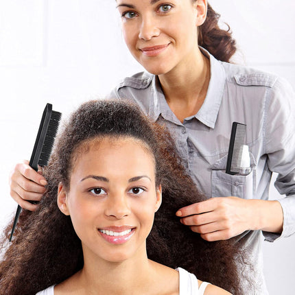 3 Pcs Slick Back Hair Brush Set Bristle Brush Edge Control Teasing Comb for Women Black Hair(Black).