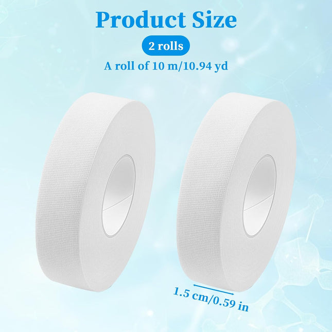 2-Roll Finger Tape - 0.6In x 32ft White Extra Strong Athletic Tape for Fingers, Hands,Feet,Toes - Sweat Resistant Protective Finger Tapes for Sports Climbing Football Volleyball & Basketball.