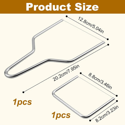 2-Pack Stainless Steel Wire Cheese Slicer - 2 Sizes Hand Held Cheese Butter Block Cutter for Cheddar, Gruyere, Raclette, Mozzarella - Easy And Fast Cutting Hard Or Semi Hard Block Cheeses.