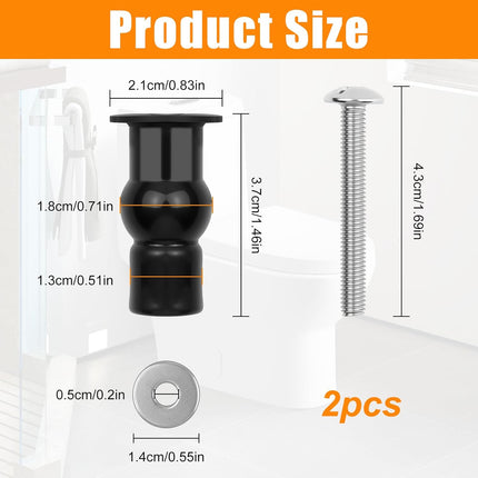 2 Pack Toilet Hinge Bolts, Universal Rubber Expansion Seat Cover Screws for Top Mounting Toilet Seat Hinges (for 14-16mm hole toilet seats).