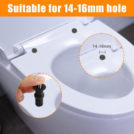 2 Pack Toilet Hinge Bolts, Universal Rubber Expansion Seat Cover Screws for Top Mounting Toilet Seat Hinges (for 14-16mm hole toilet seats).