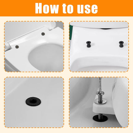 2 Pack Toilet Hinge Bolts, Universal Rubber Expansion Seat Cover Screws for Top Mounting Toilet Seat Hinges (for 14-16mm hole toilet seats).