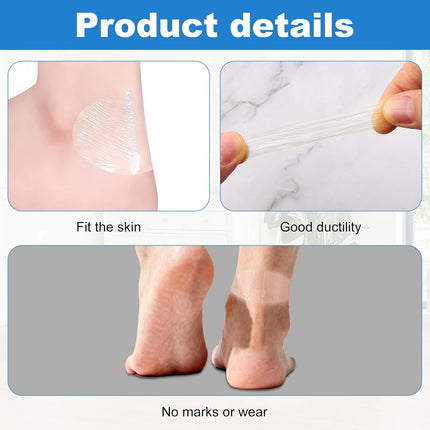 100PCS Self Adhesive Invisible Heel Anti Wear Sticker, Waterproof Transparent Thin Anti-Wear Foot Care Heel Protection Pad Stickers for Feet Heel Shoes Padding - Prevent Heels Rubbed 1.7×2.6in.