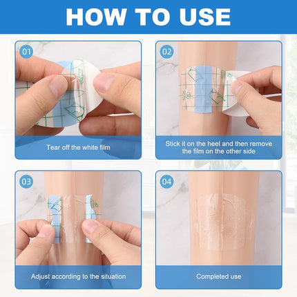 100PCS Self Adhesive Invisible Heel Anti Wear Sticker, Waterproof Transparent Thin Anti-Wear Foot Care Heel Protection Pad Stickers for Feet Heel Shoes Padding - Prevent Heels Rubbed 1.7×2.6in.