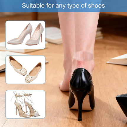 100PCS Self Adhesive Invisible Heel Anti Wear Sticker, Waterproof Transparent Thin Anti-Wear Foot Care Heel Protection Pad Stickers for Feet Heel Shoes Padding - Prevent Heels Rubbed 1.7×2.6in.