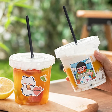 200-Pack 4.5 Inch Leak-Proof Cup Lid Liners – White Round Sealing Pads Lid Covers for Plastic Drink Cups, Milk Tea, Coffee, Bubble Tea Water Bottles – Spill-Proof Film Pads for Beverage Containers.