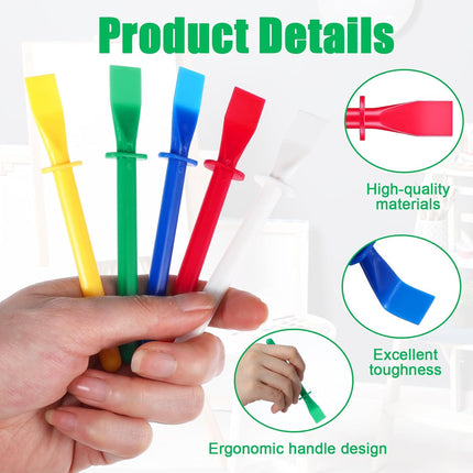 15Pcs Silicone Glue Brush,Reusable Glue Spreader Plastic Spreader Tool Set for DIY Painting Mixing & Spreading - Flatback.