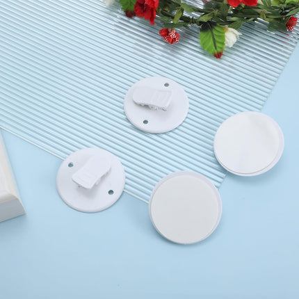 4Pcs Shower Curtain Clips to Wall, Self Stick Shower Clips for Curtain Closer for Avoid Water Splashing Windproof Out(White).