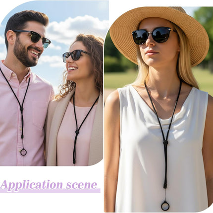 34Pcs Anti-Lost Lanyard Set Include 9 Style Black Silicone Rubber Rings-3Pcs Adjustable Lanyards,4 Style Colorful Rubber Rings,Soft Pen Protective Holder for Keychain Necklace Pen.