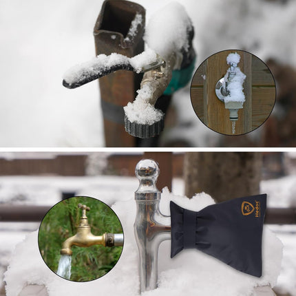 Pro Outdoor Faucet Covers for Winter Freeze Protection, 2 Pack 6'' W x 8.2'' H Winter Faucet Insulation Cover Socks, Hose Bib Covers for Winter (Faucet Cover 2 Pack).
