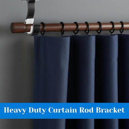 2 Sets Ceiling Curtain Rod Brackets for 1 Inch Rod, Curtain Rod Brackets Holders for Wall & Ceiling Mount Installation (Black).