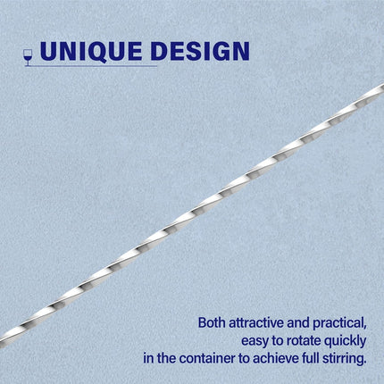 Bar Spoon Cocktail Mixing Stirrers for Drink, Stainless Steel 12 Inches Long Handle, Silver 2 Pieces.