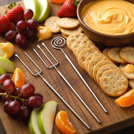 3PCS Chocolate Dipping Tool - Stainless Steel Candy Dipping Tools Baking Supplies Fondue Fork, Spiral Fork Cooking Tool Set, Dishwasher Safe.