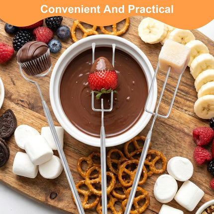 3PCS Chocolate Dipping Tool - Stainless Steel Candy Dipping Tools Baking Supplies Fondue Fork, Spiral Fork Cooking Tool Set, Dishwasher Safe.
