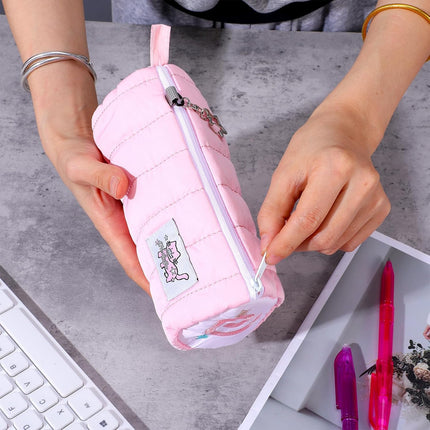 Pink Kawaii Pencil Case, Cream Roll Cartoon Large Capacity Cute Pencil Bag with Zipper, Cat Makeup Organizer Storage Box Office Stationery Nice Gift Stocking Stuffers.