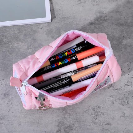 Pink Kawaii Pencil Case, Cream Roll Cartoon Large Capacity Cute Pencil Bag with Zipper, Cat Makeup Organizer Storage Box Office Stationery Nice Gift Stocking Stuffers.