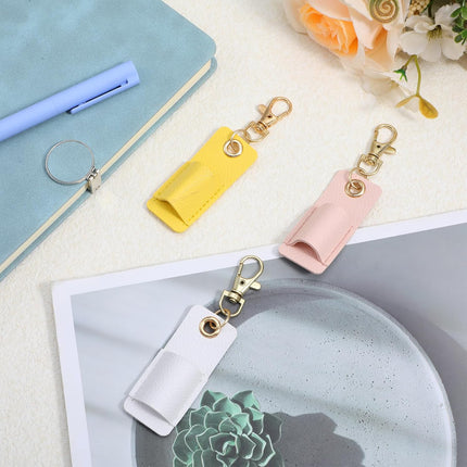 3Pcs Lanyard Pen Holder,Single Lanyard Pen Holder Anti-Lost PU Leather Badge Pens Keychain for Nurses,Courier,Office Supplies.