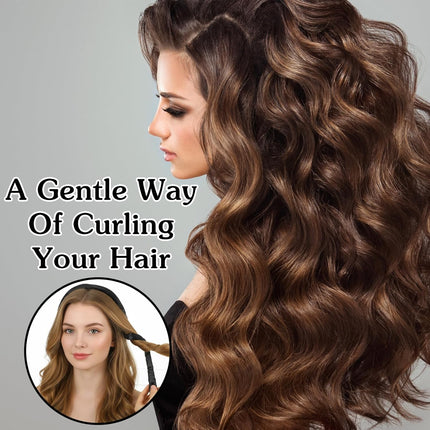 Extended Heatless Curls for Women, 63Inch No Heat Curls Overnight Headband for Long & Short Hair Soft Sleeping Curler, Flexible Creates Wavy Hair Without Damage (Black).