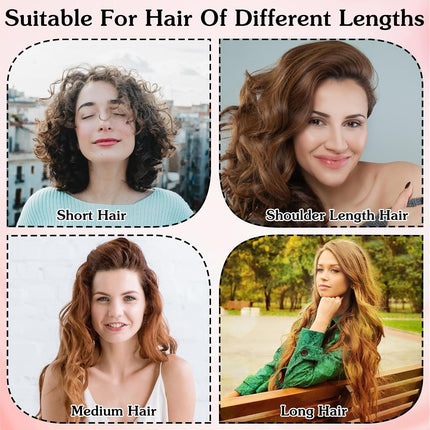 Extended Heatless Curls for Women, 63Inch No Heat Curls Overnight Headband for Long & Short Hair Soft Sleeping Curler, Flexible Creates Wavy Hair Without Damage (Black).